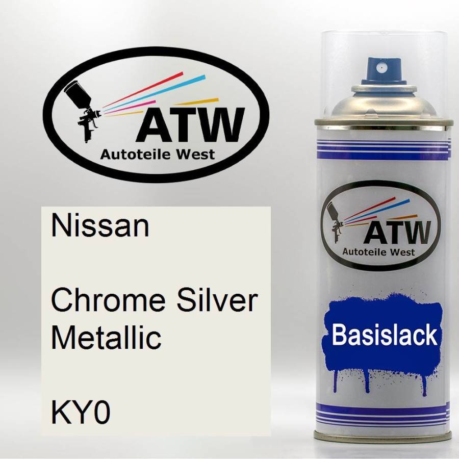 Nissan, Chrome Silver Metallic, KY0: 400ml Sprühdose, von ATW Autoteile West.